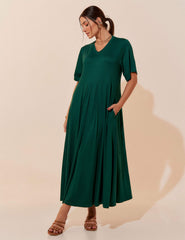 Vestido Vicenza Penne Verde Castanheira