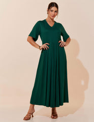 Vestido Vicenza Penne Verde Castanheira