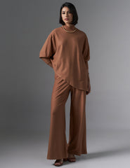 Blusa Creponado Raquel Mocha Mousse
