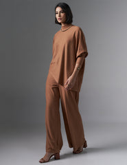 Blusa Creponado Raquel Mocha Mousse