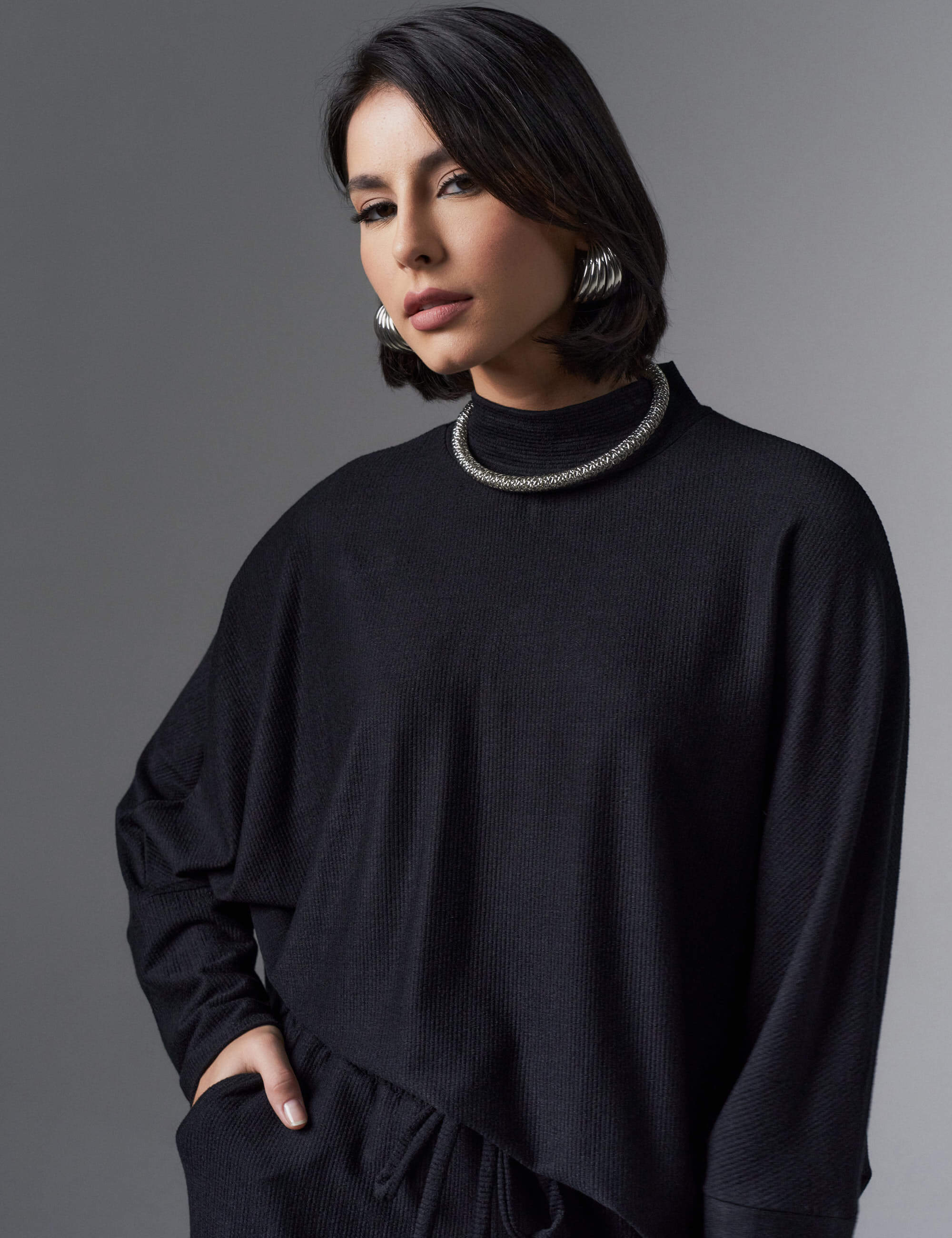 Conjunto Creponado Raquel Preto