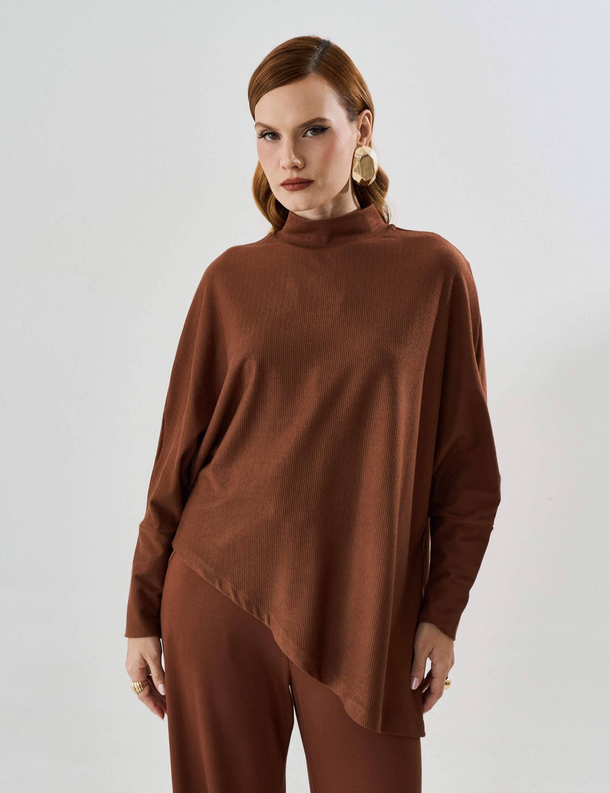 Blusa Creponado Raquel Marrom Tamara