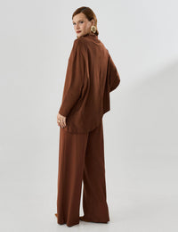Blusa Creponado Raquel Marrom Tamara