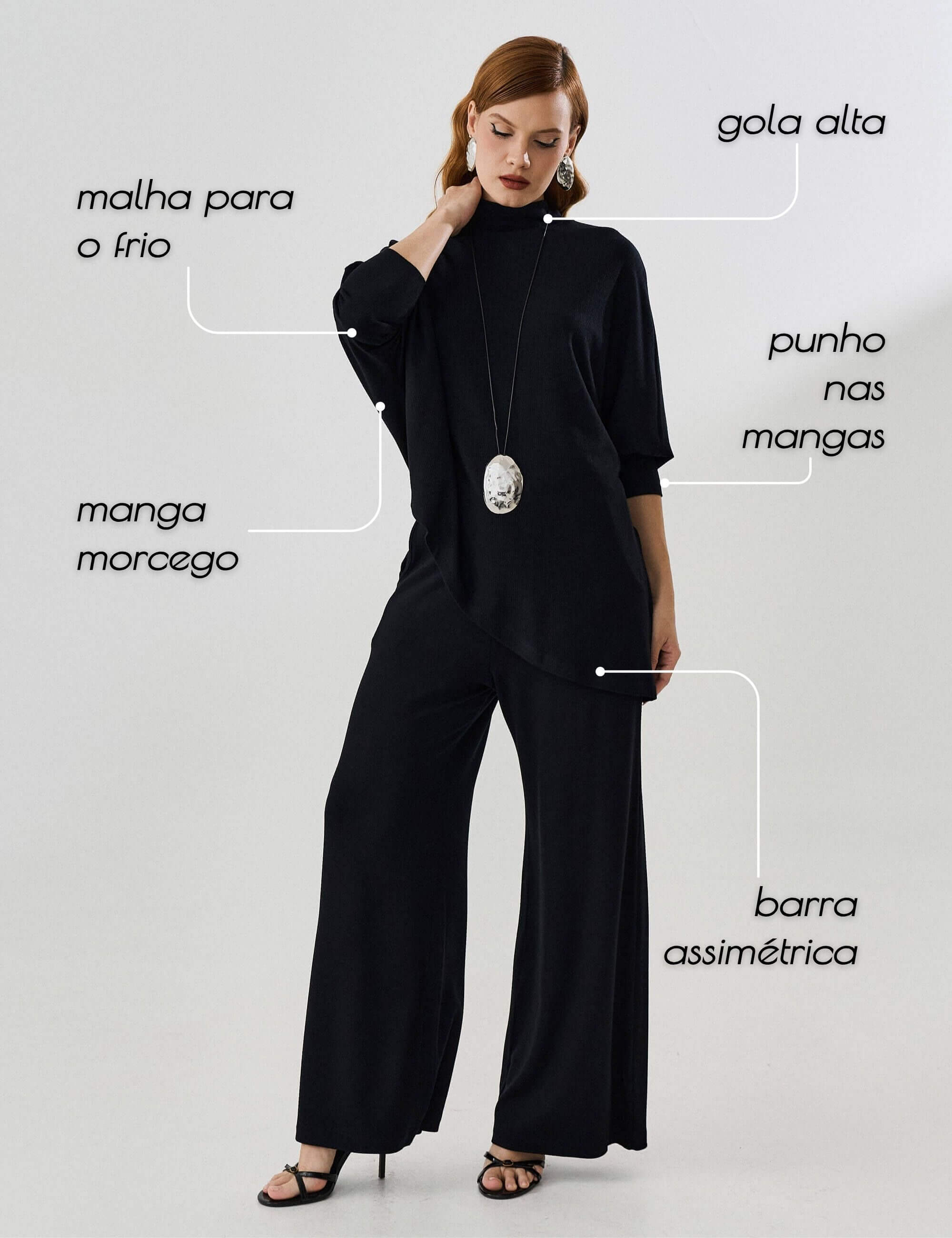 Blusa Creponado Raquel Preto