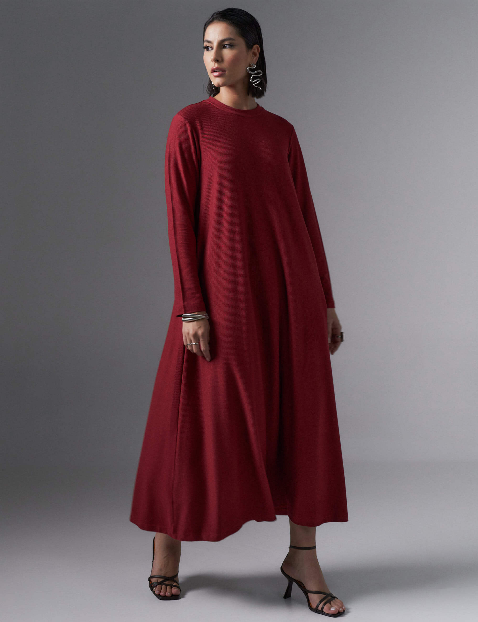 Vestido Creponado Regia Vermelho Hip Hop