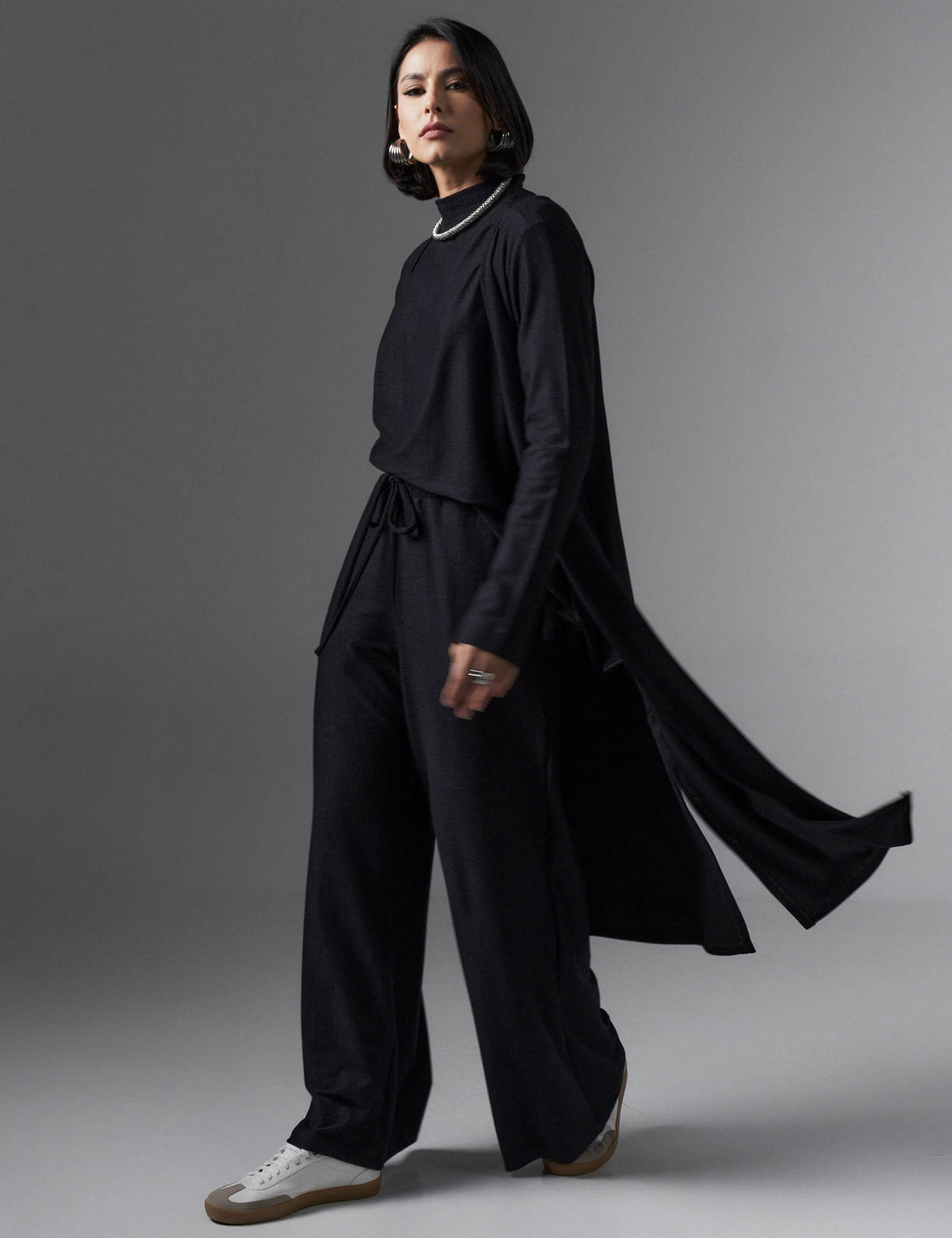 Cardigan Creponado Risa Preto