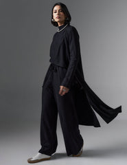 Cardigan Creponado Risa Preto