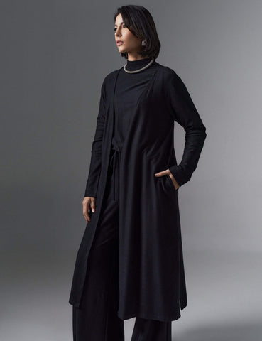Cardigan Creponado Risa Preto