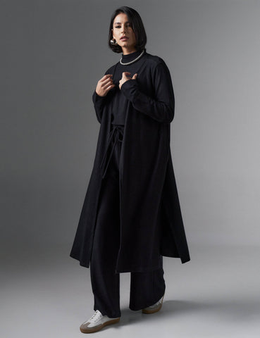 Cardigan Creponado Risa Preto