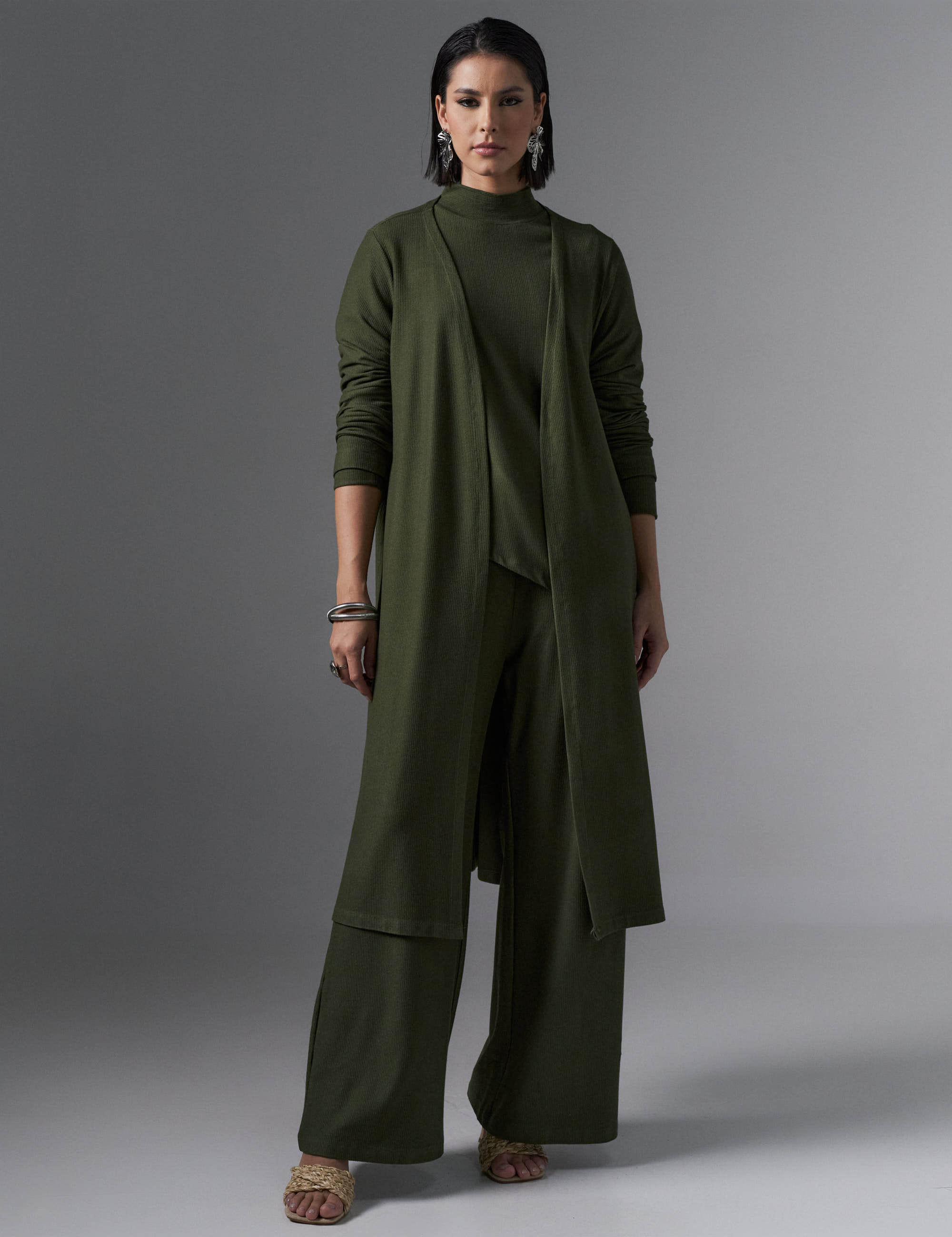 Cardigan Creponado Risa Verde Country