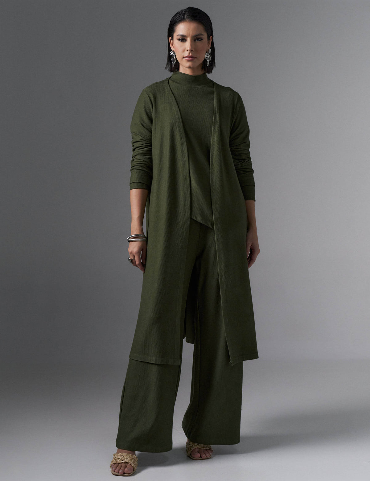 Cardigan Creponado Risa Verde Country