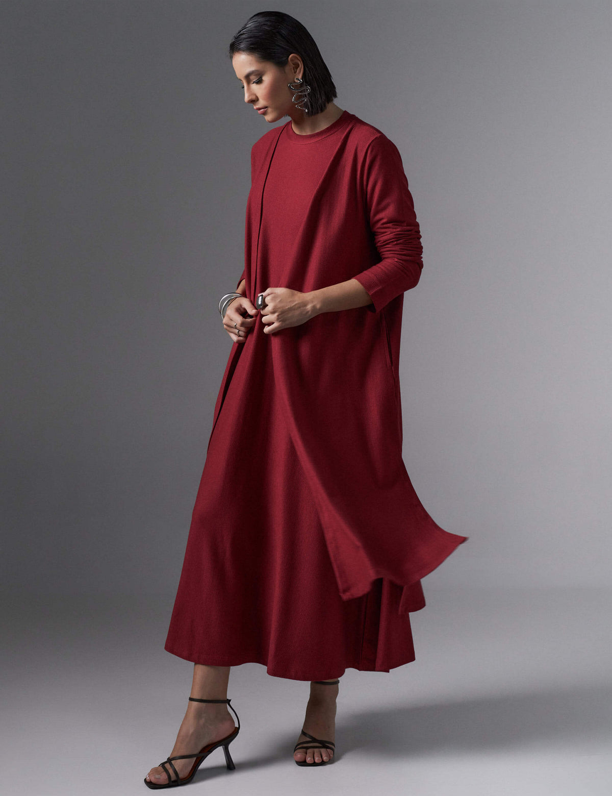 Cardigan Creponado Risa Vermelho Hip Hop