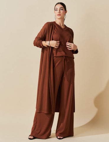 Cardigan Creponado Risa Marrom Tamara