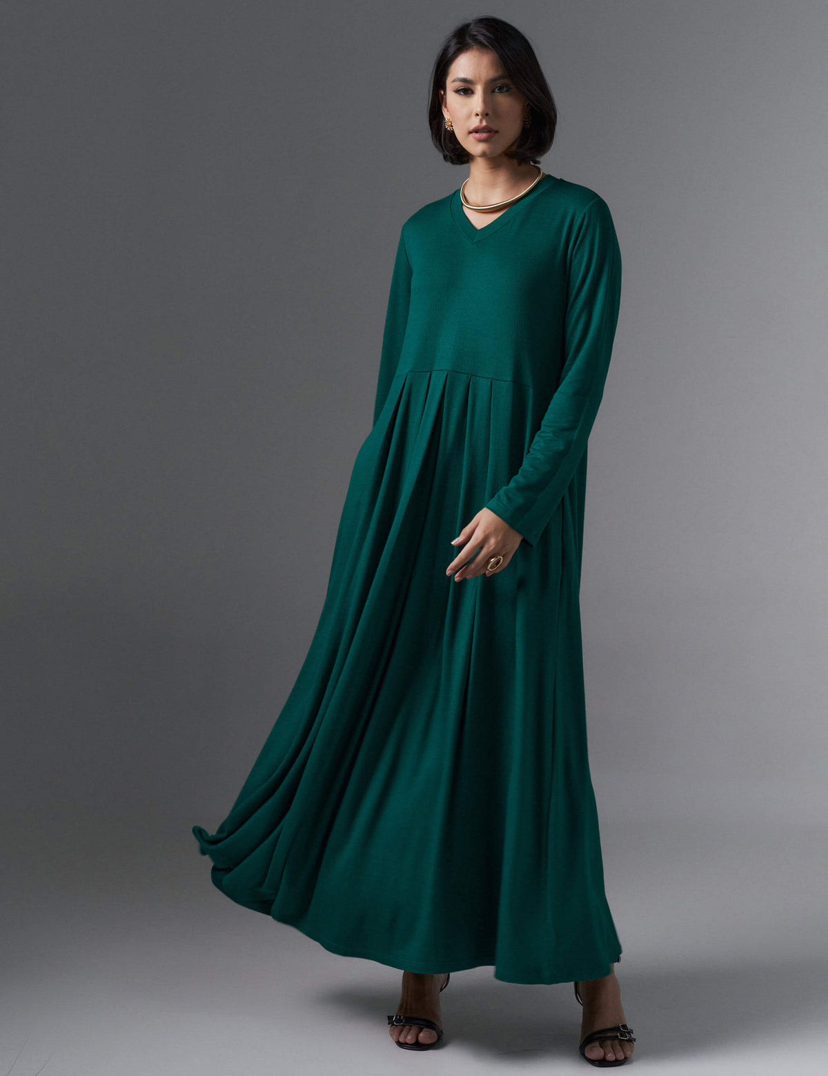 Vestido Vicenza Renne Verde Castanheira