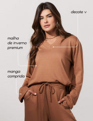 Blusa Copenhagem Sarah Mocha Mousse