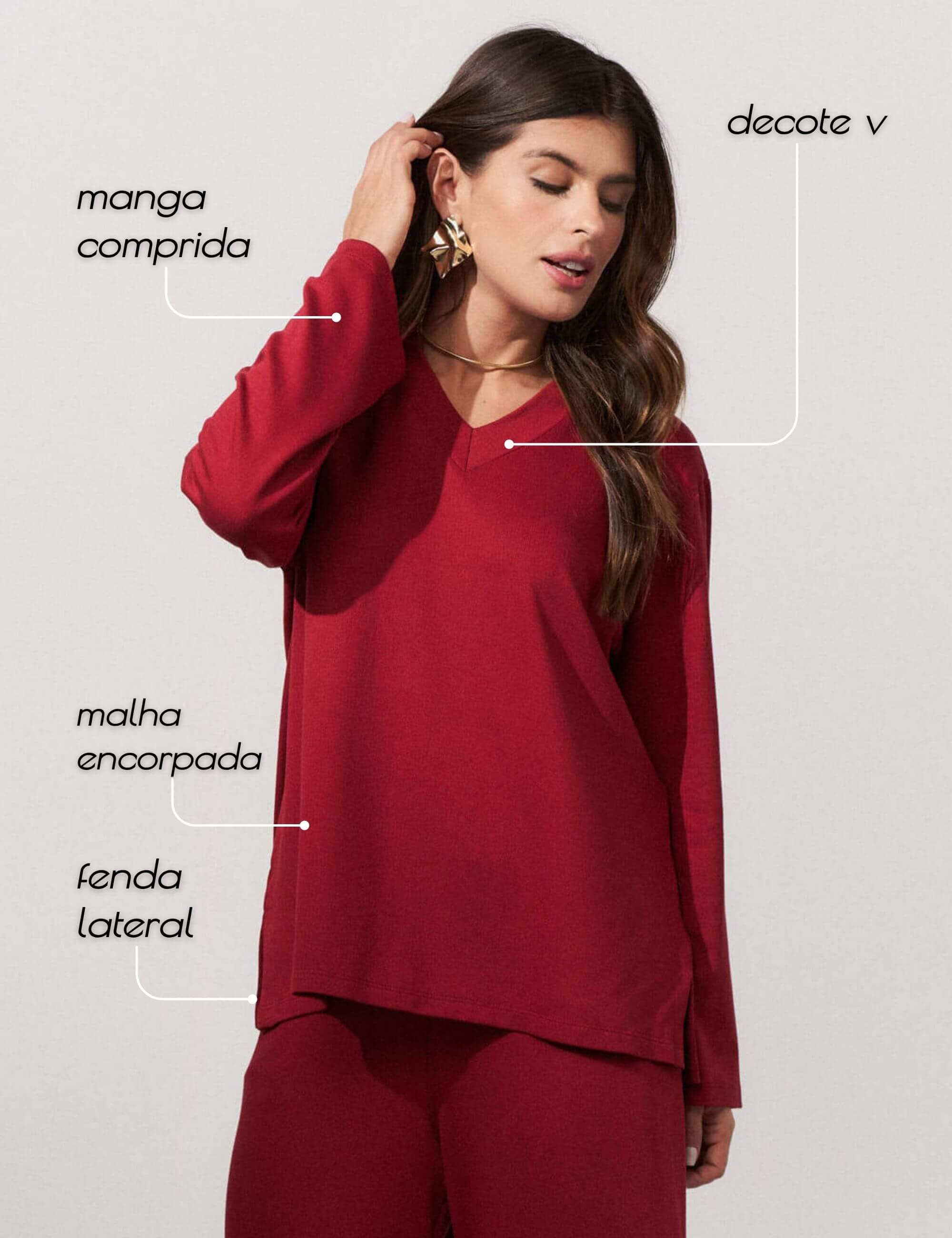 Blusa Copenhagem Sarah Vermelho Hip Hop