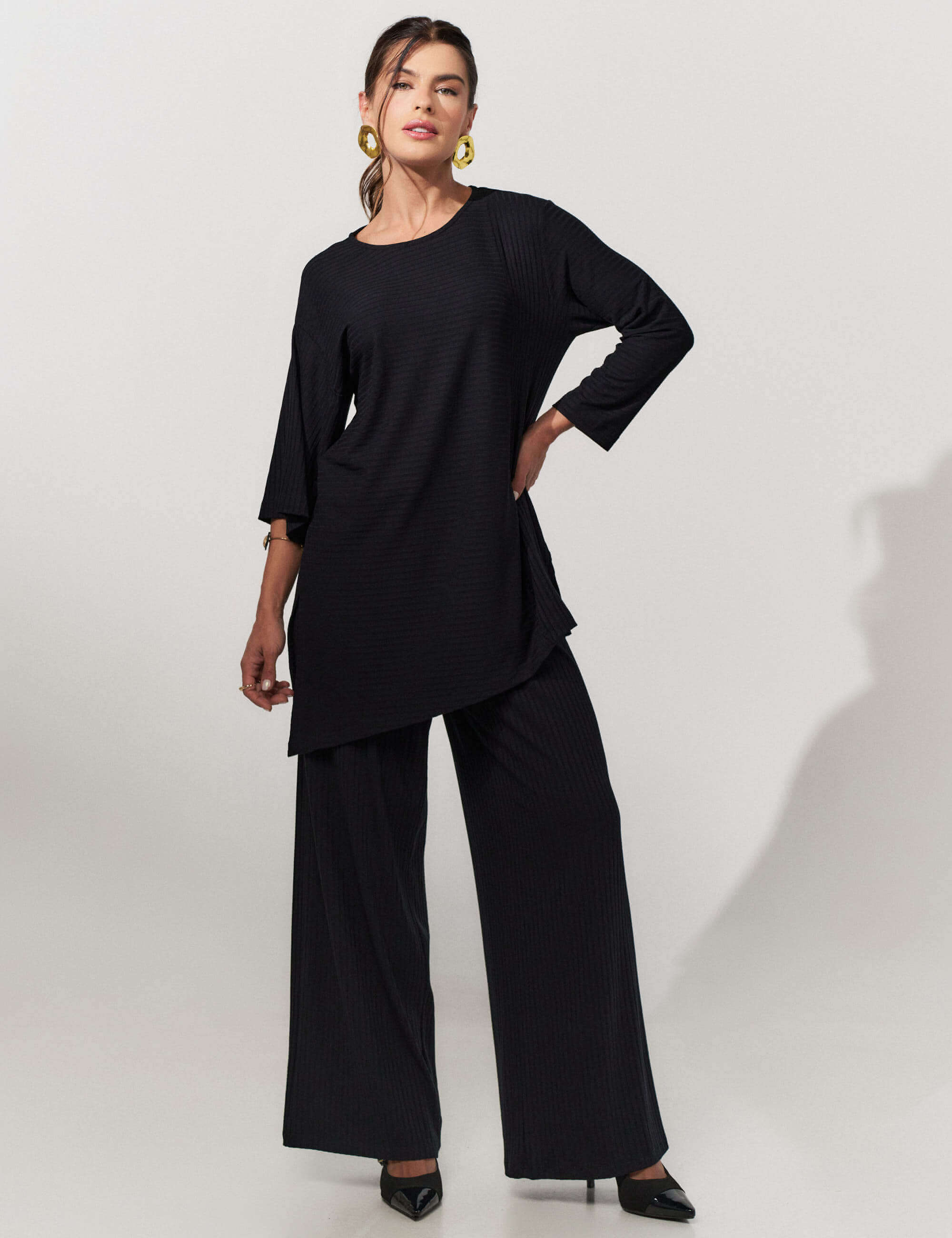 Conjunto Canelado Scarlet Preto