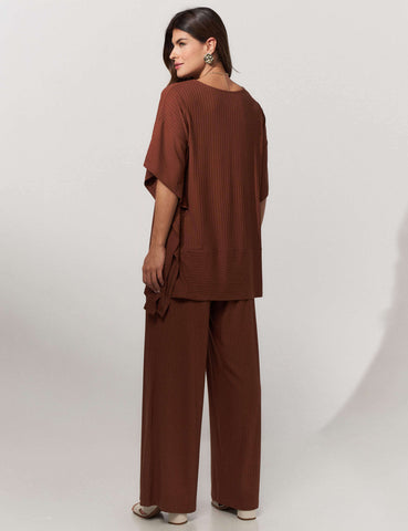 Conjunto Canelado Safira Marrom Tamara