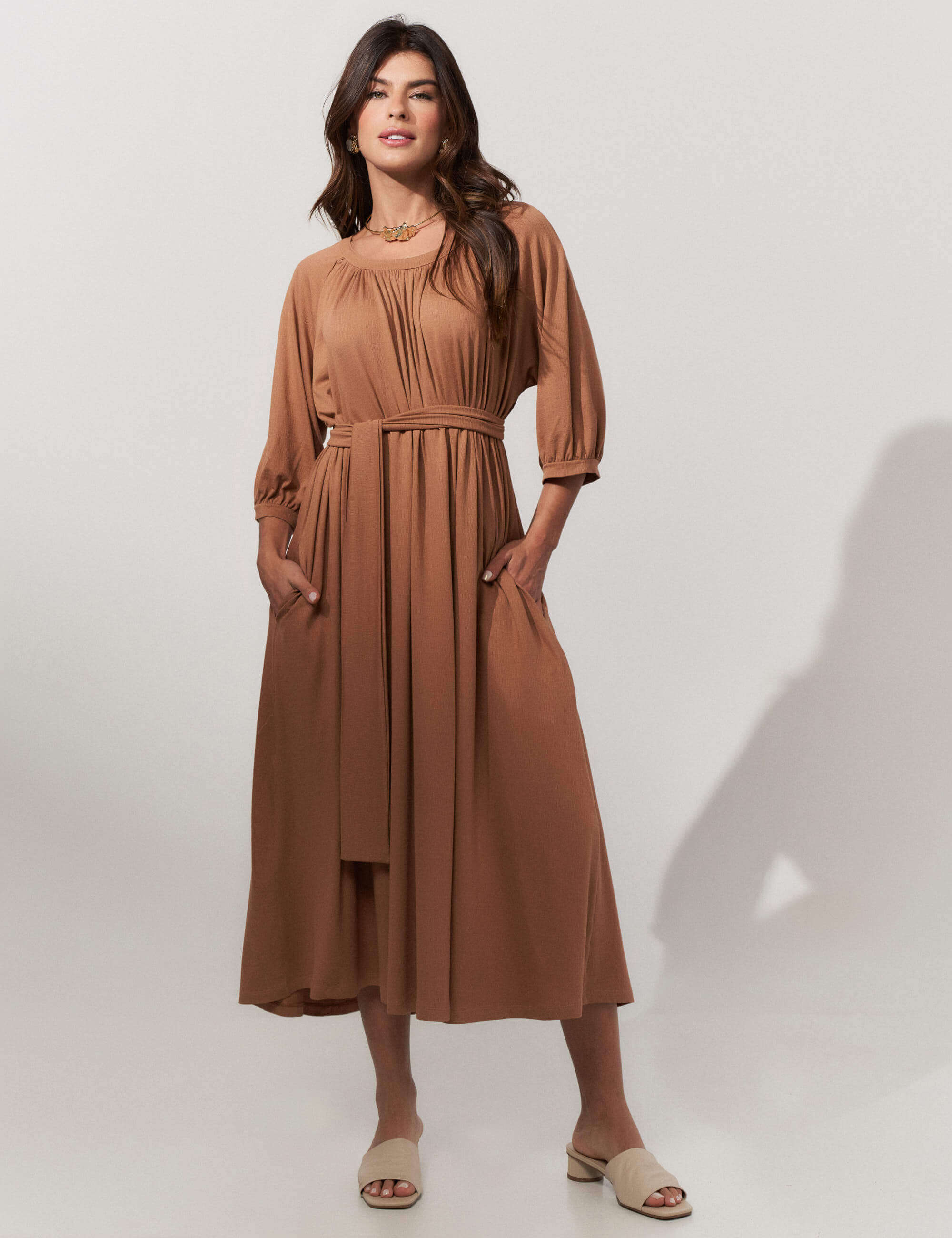 Vestido Vicenza Sandra Caramelo Nougat