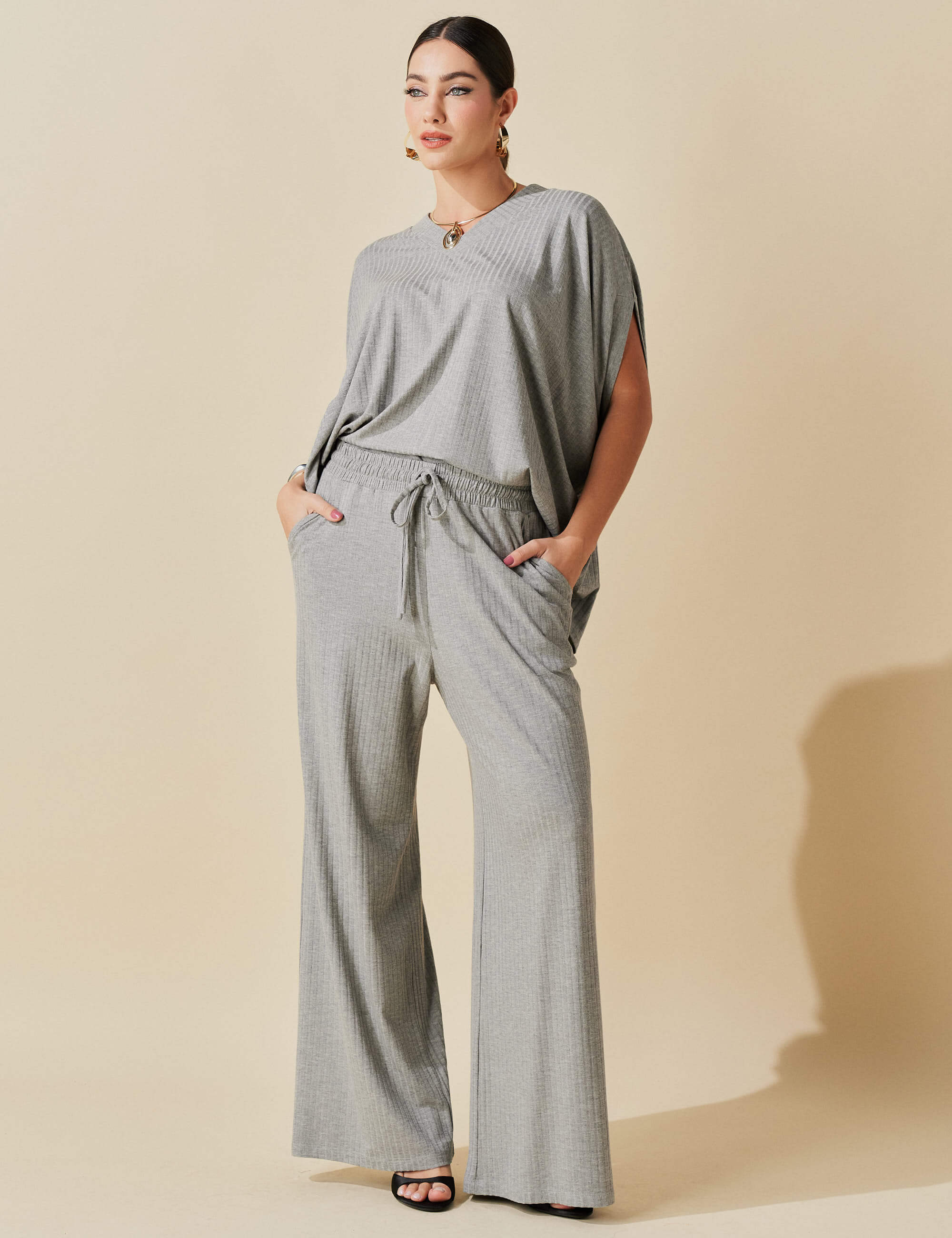 Conjunto Canelado Tessa Mescla