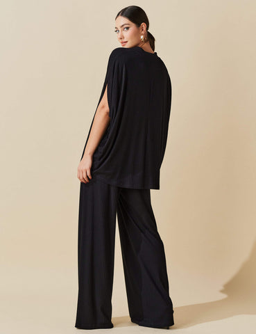 Conjunto Canelado Tessa Preto
