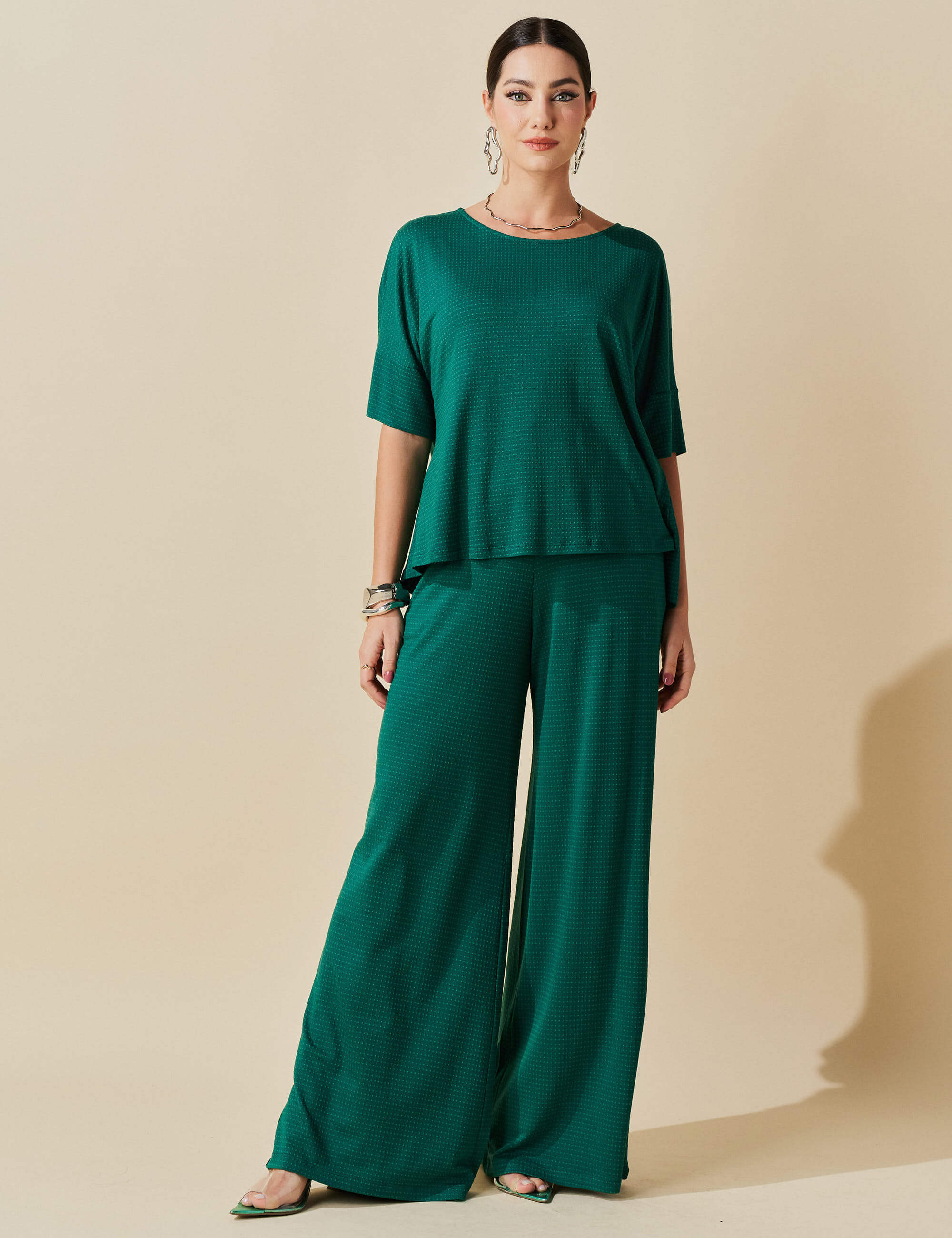 Conjunto Poá Talia Verde Castanheira