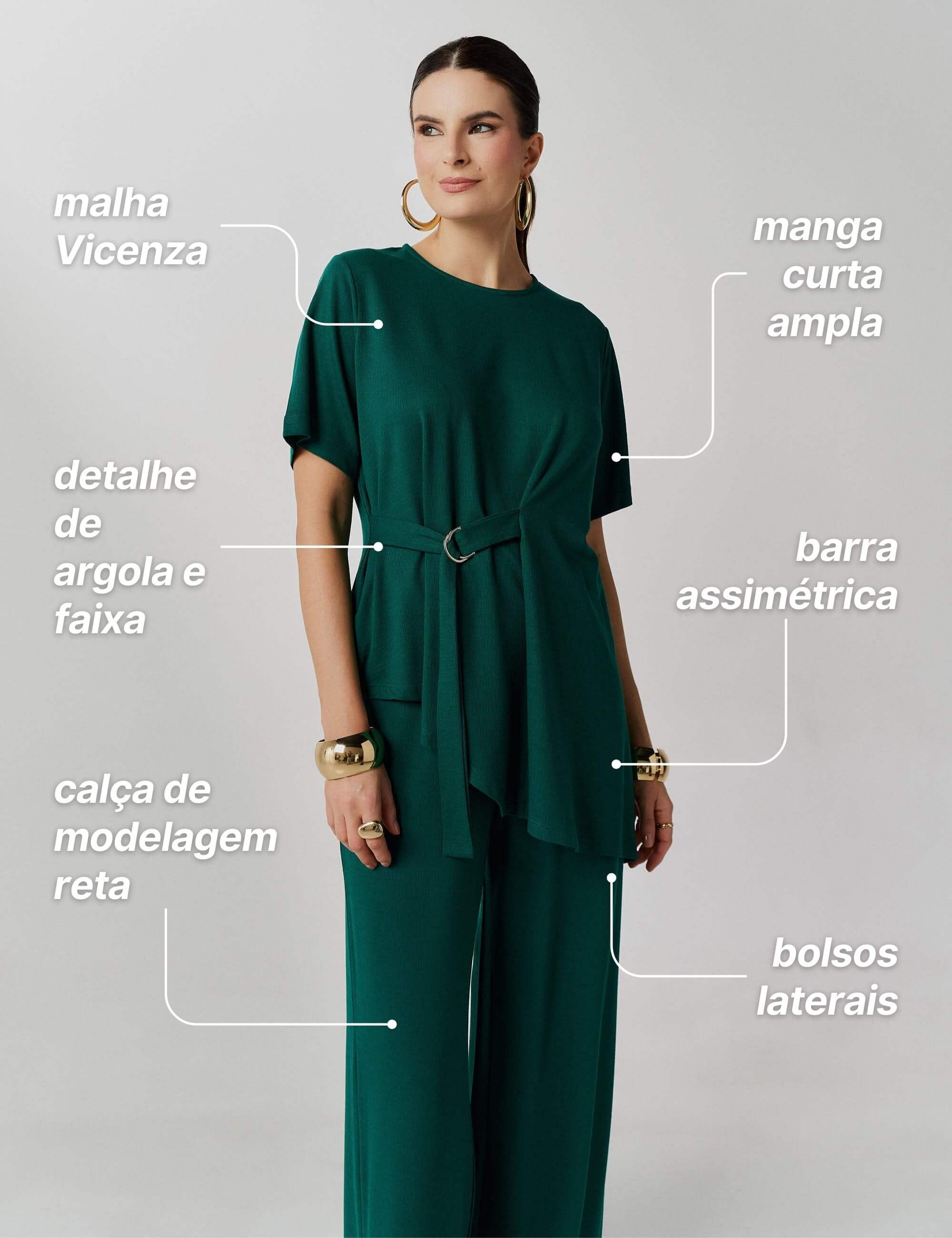 Conjunto Vicenza Tabina Verde Castanheira