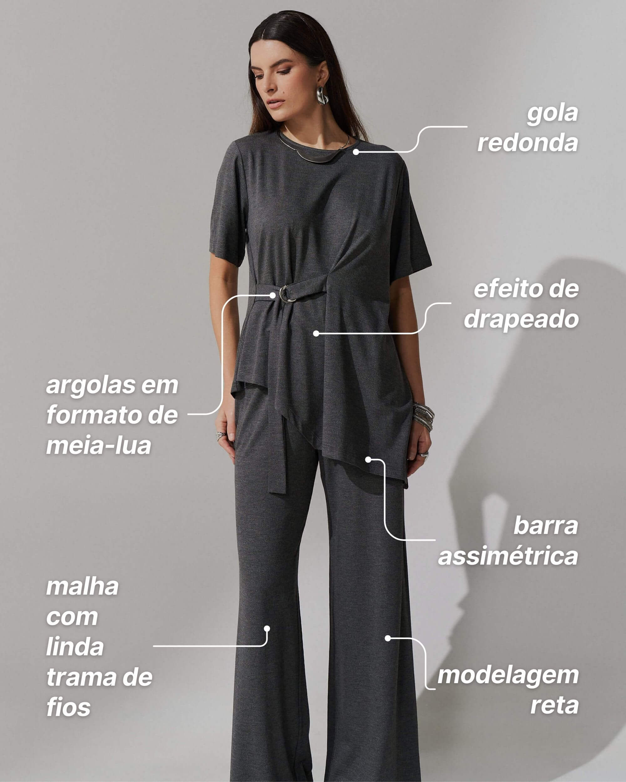 Conjunto Vicenza Tabina Mescla Escuro