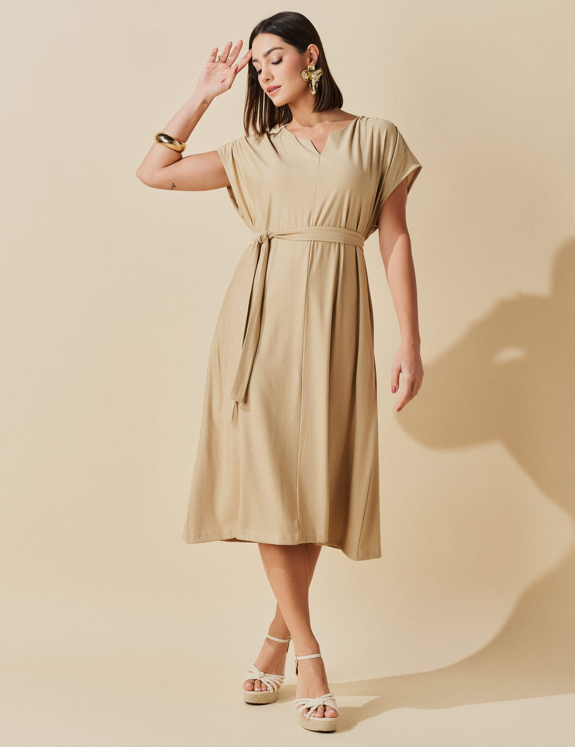 Vestido Marbella Thais Bege MPB