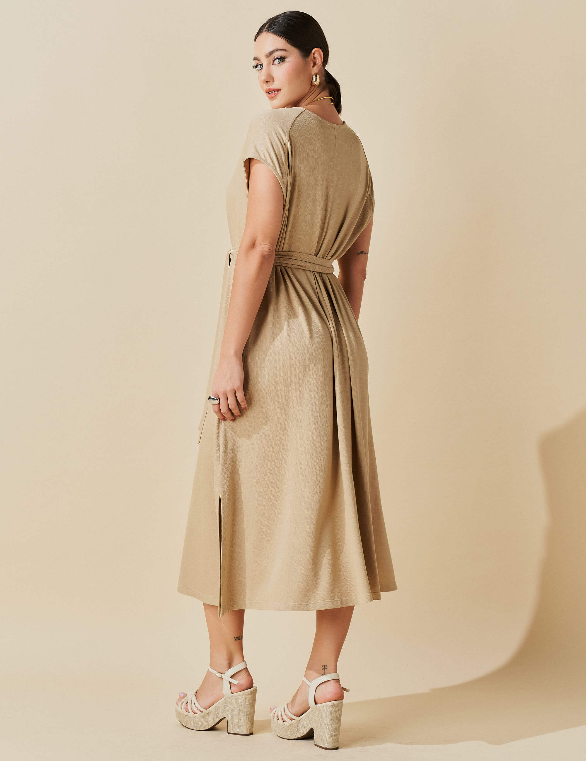 Vestido Vicenza Tuane Bege MPB