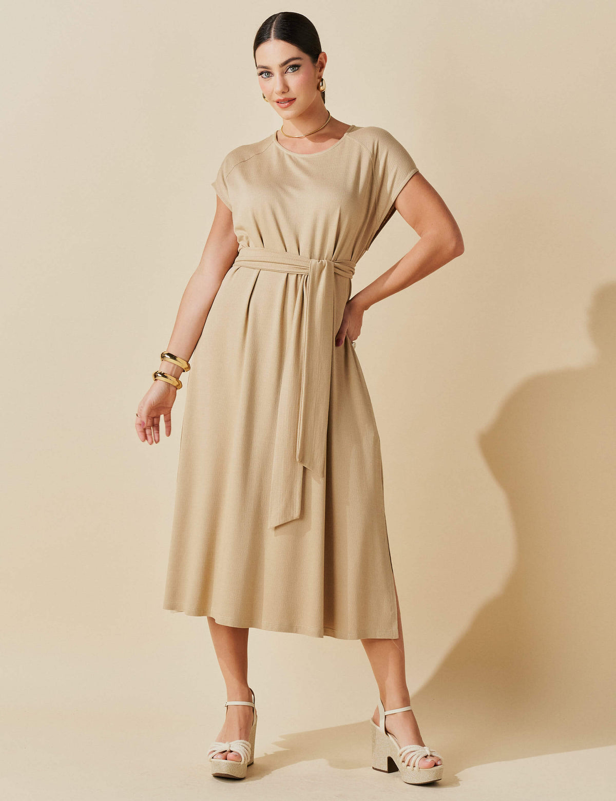 Vestido Vicenza Tuane Bege MPB