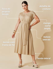Vestido Vicenza Tuane Bege MPB