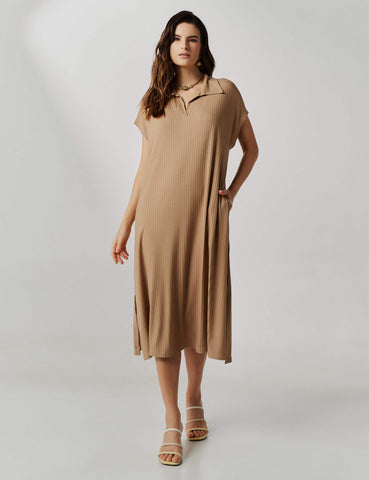 Vestido Canelado Vitoria Bege Awake