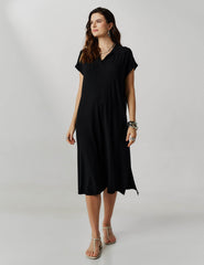 Vestido Canelado Vitoria Preto