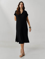 Vestido Canelado Vitoria Preto