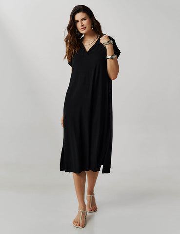 Vestido Canelado Vitoria Preto