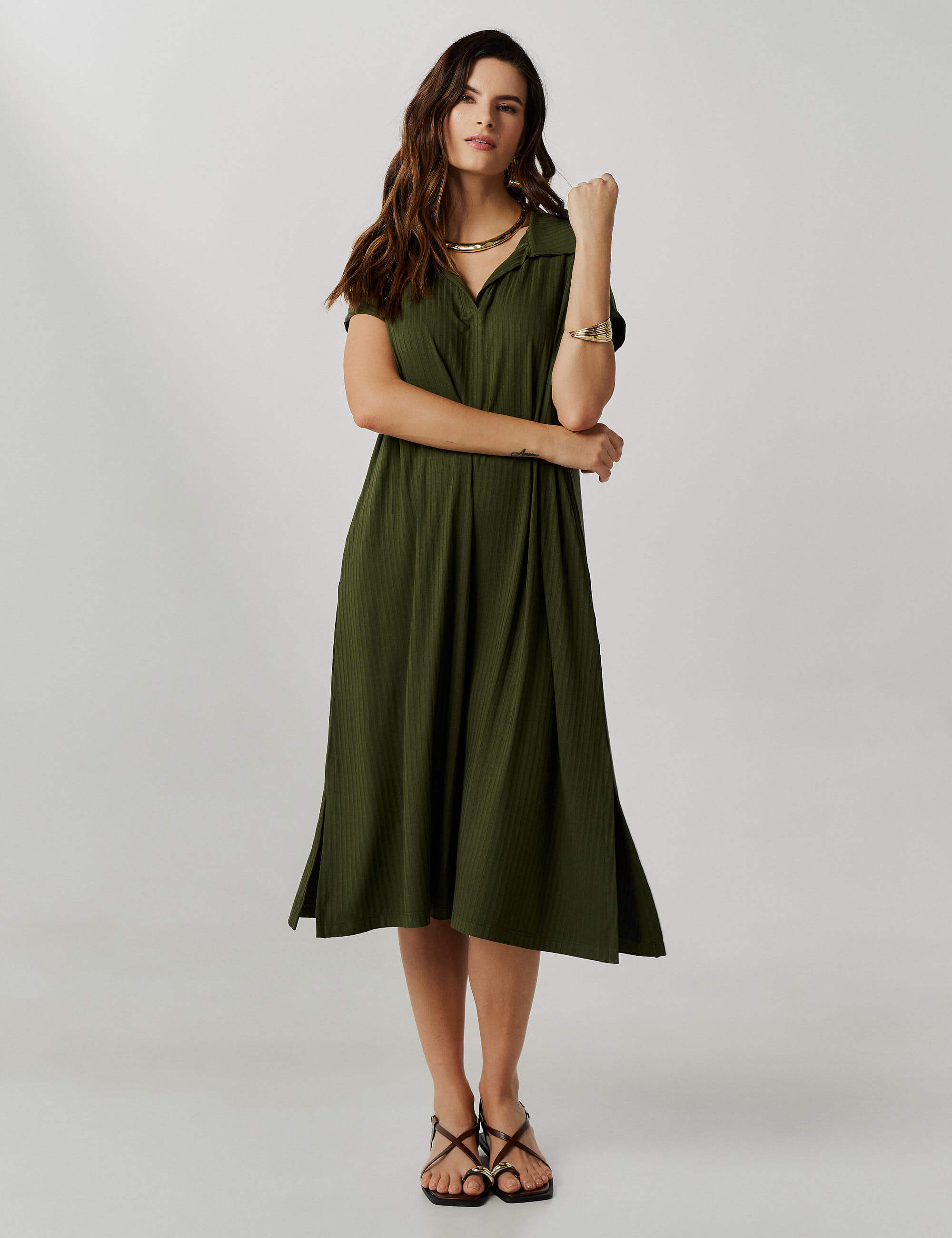 Vestido Canelado Vitoria Verde Country