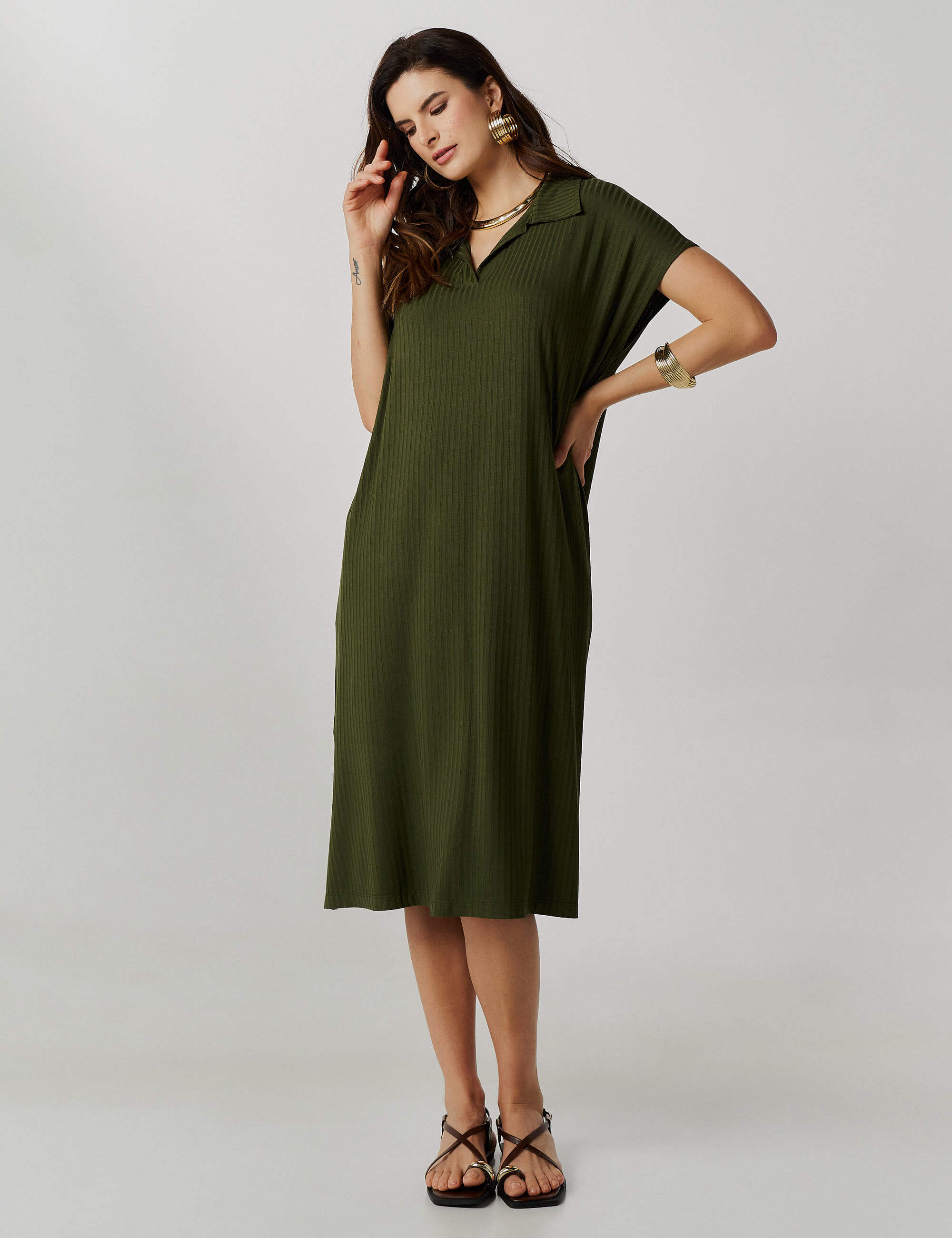 Vestido Canelado Vitoria Verde Country