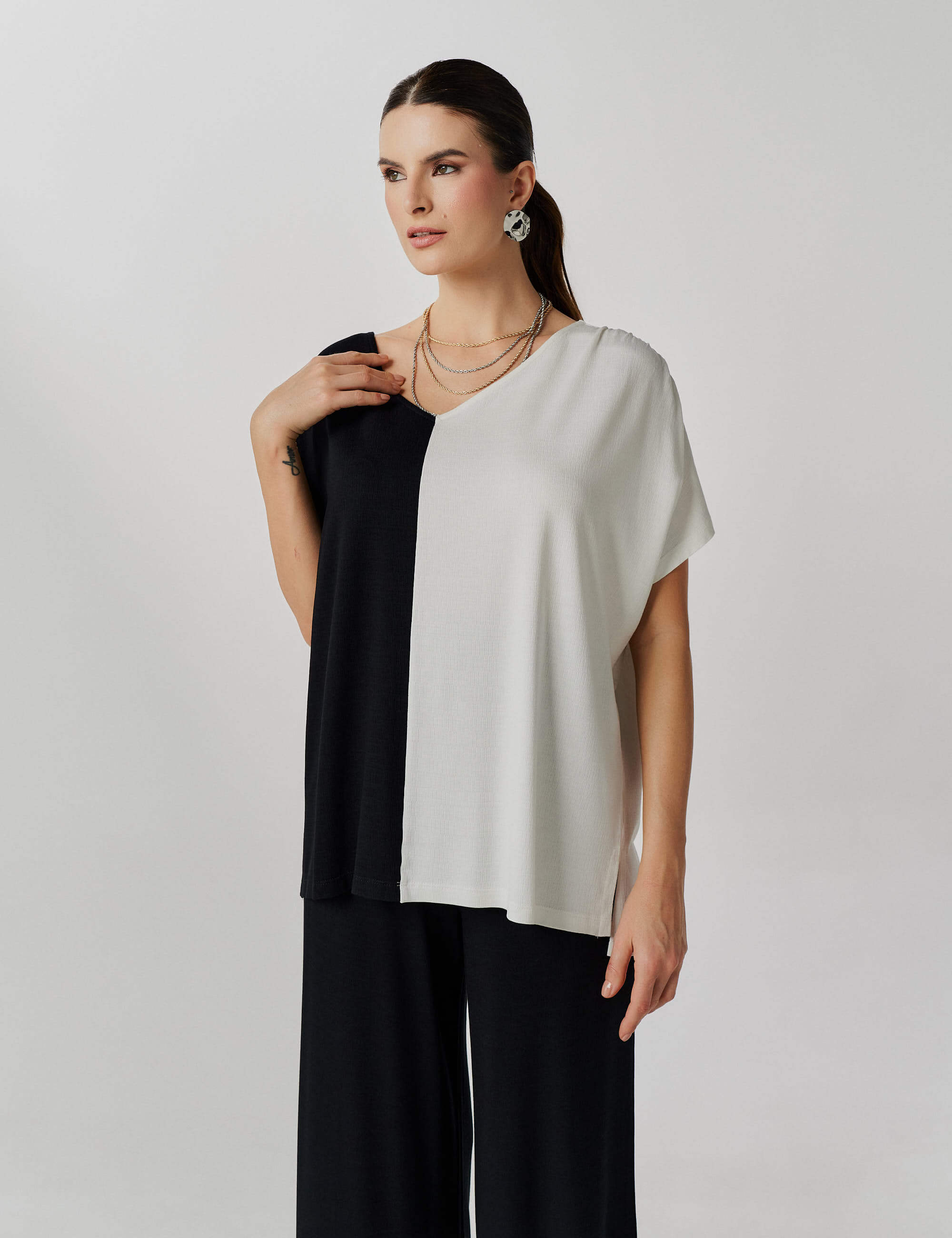 Conjunto Vicenza Valentina Preto/ Off White