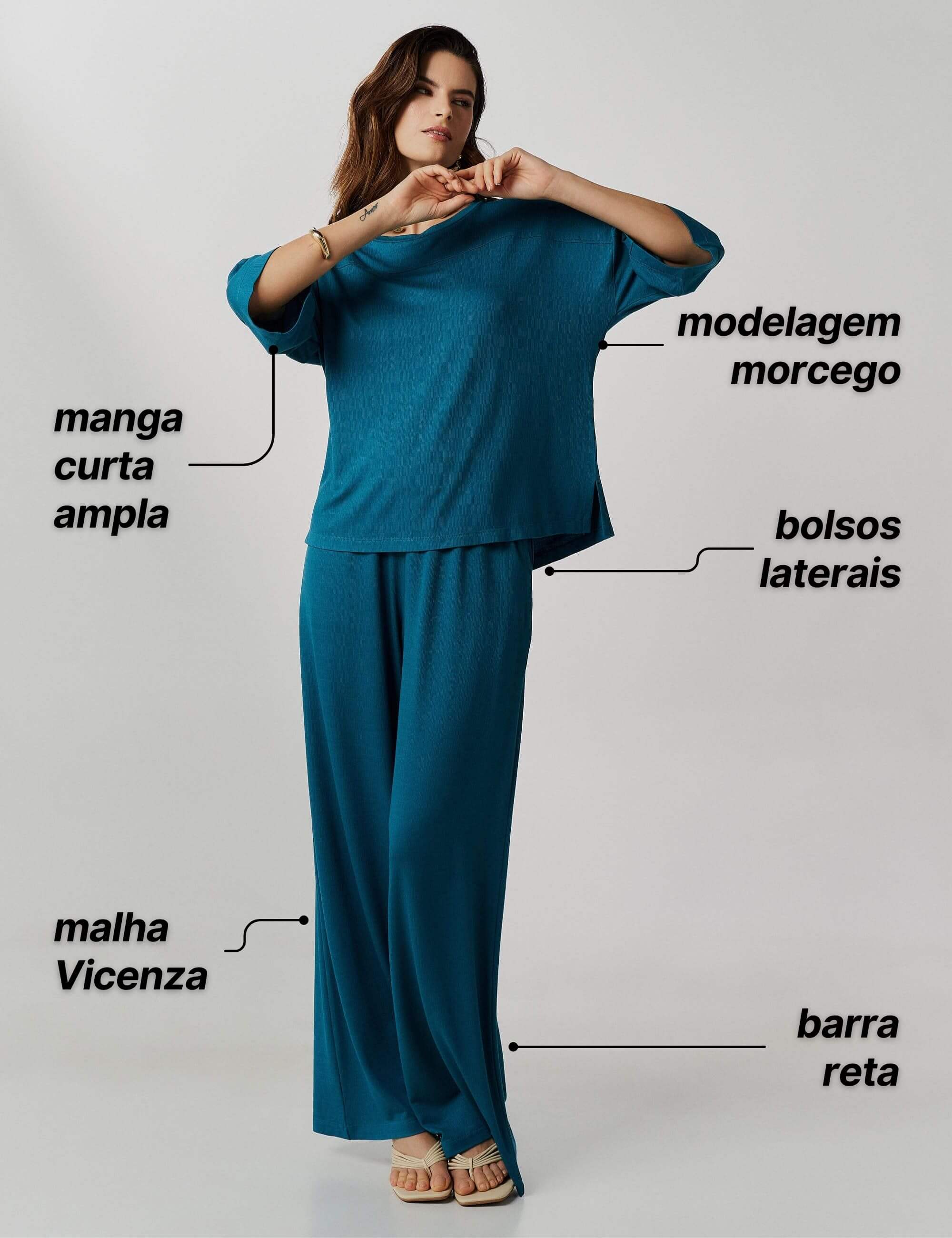 Conjunto Vicenza Vivian Azul Gótico