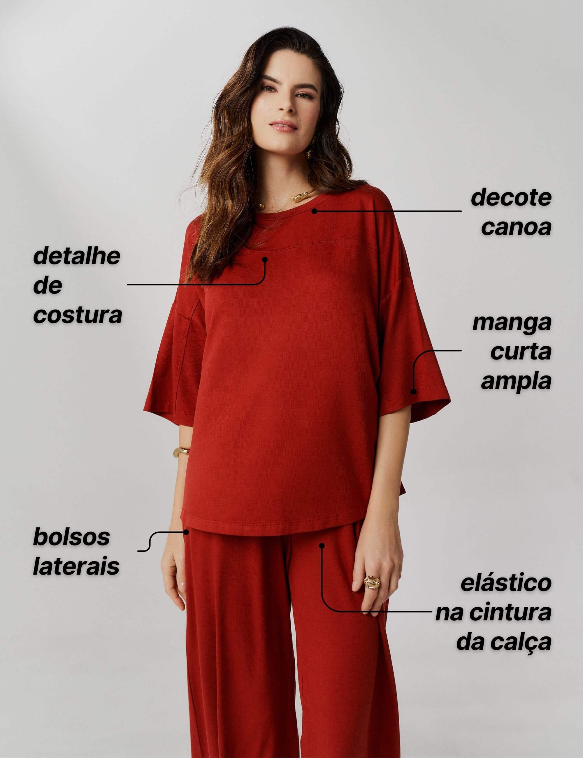 Conjunto Vicenza Vivian Marrom Galápagos
