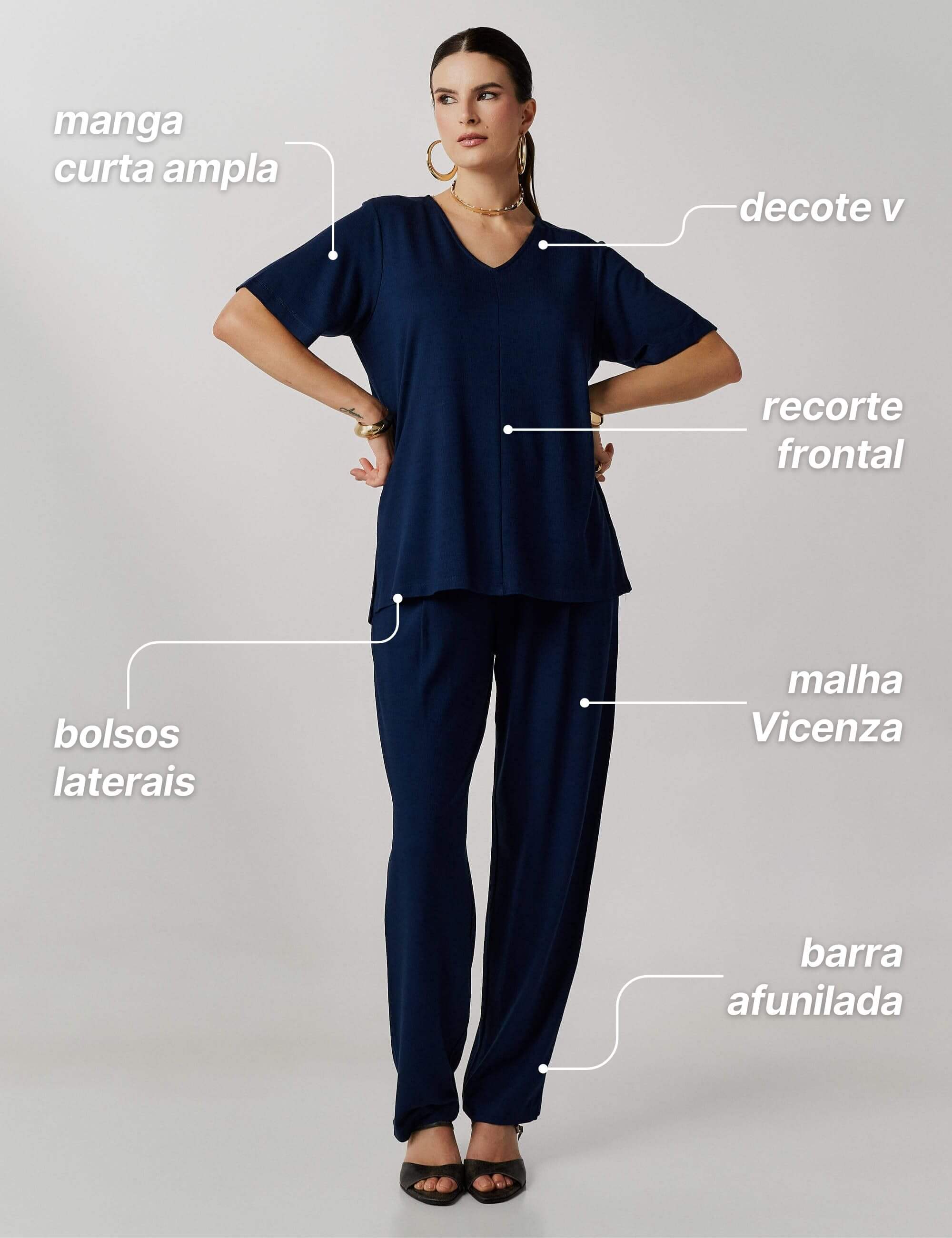 Conjunto Vicenza Vanessa Azul Marinho