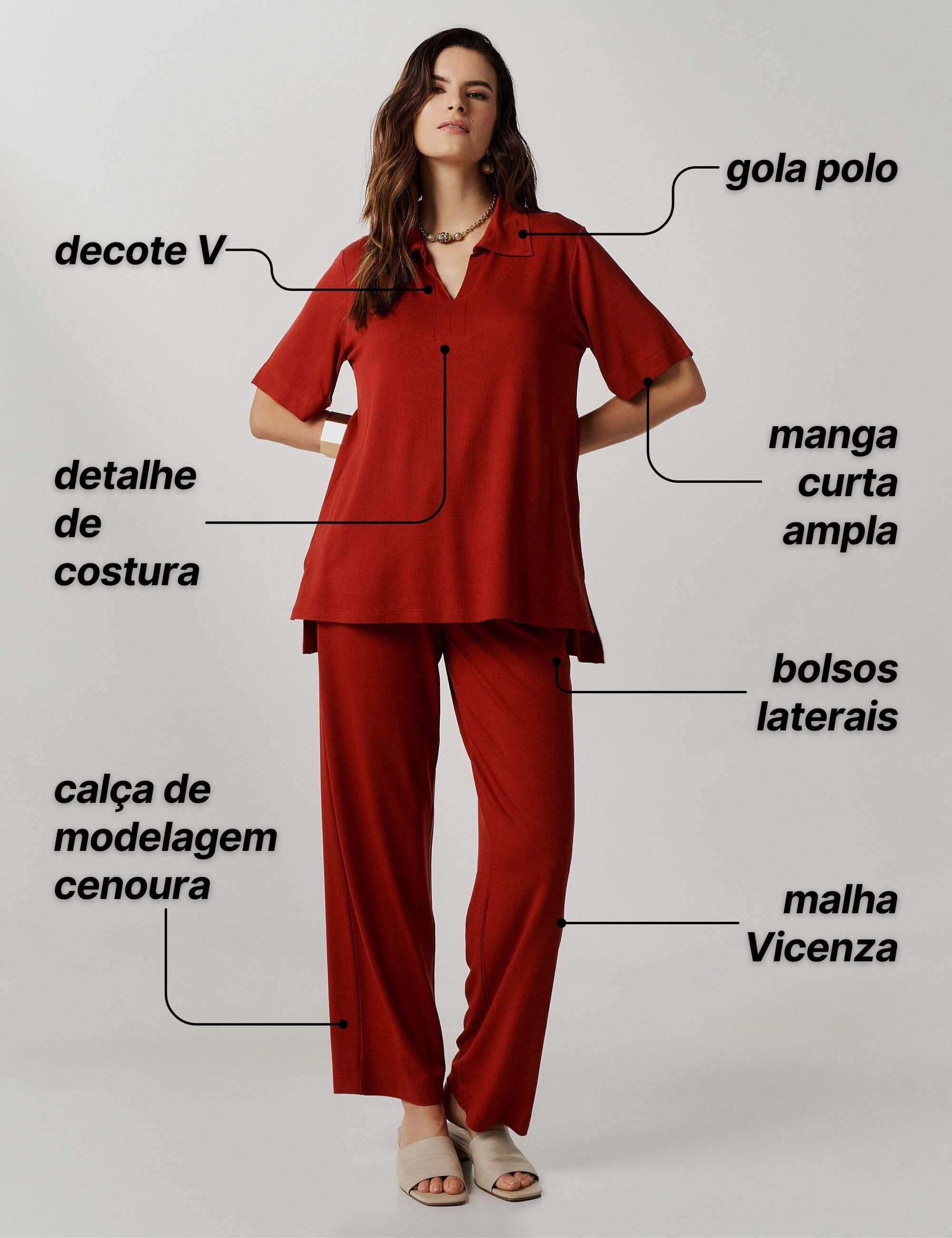 Conjunto Vicenza Virginia Marrom Galápagos