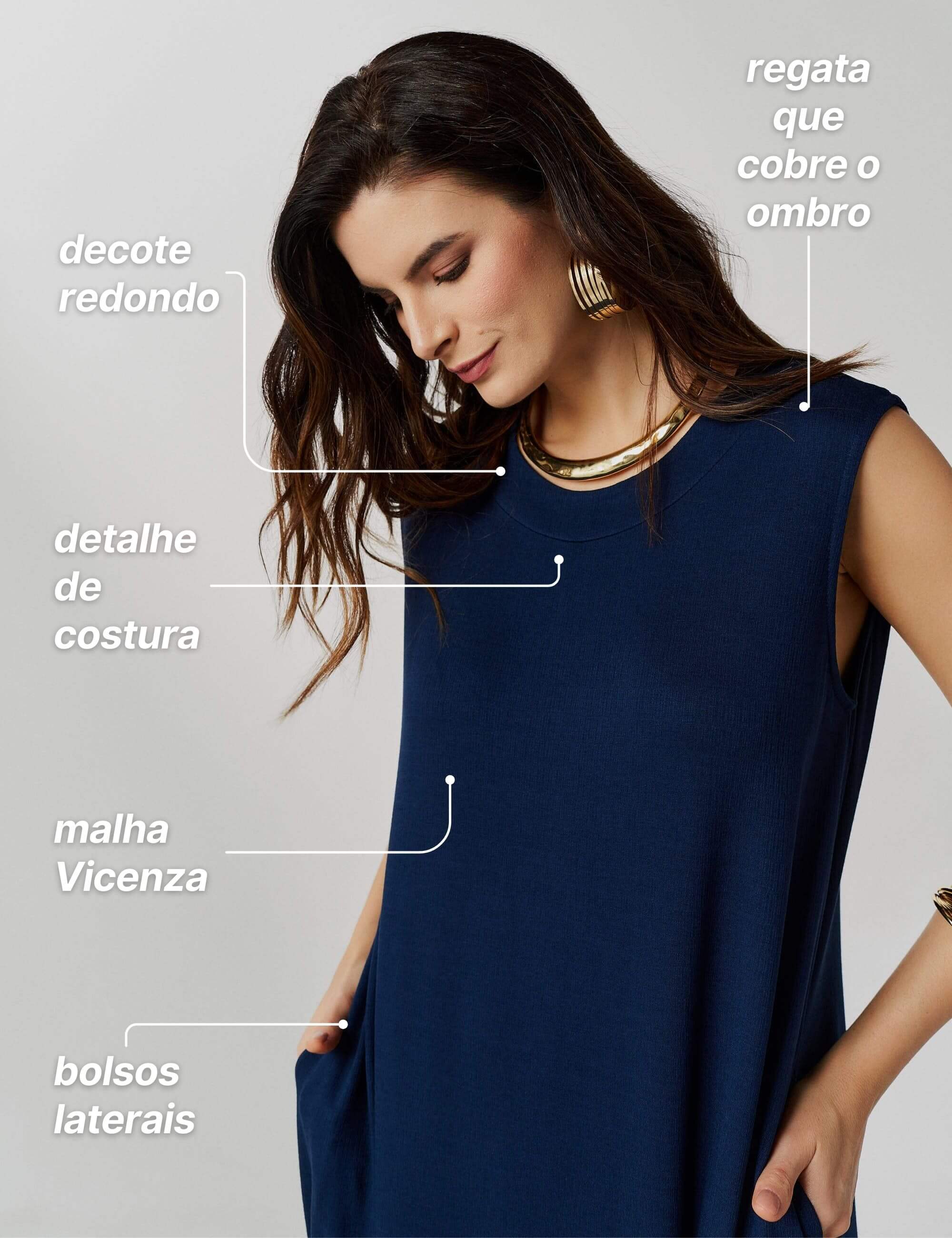 Vestido Vicenza Venus Azul Marinho