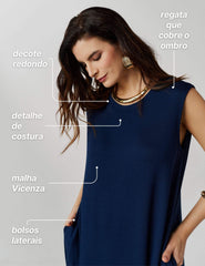 Vestido Vicenza Venus Azul Marinho