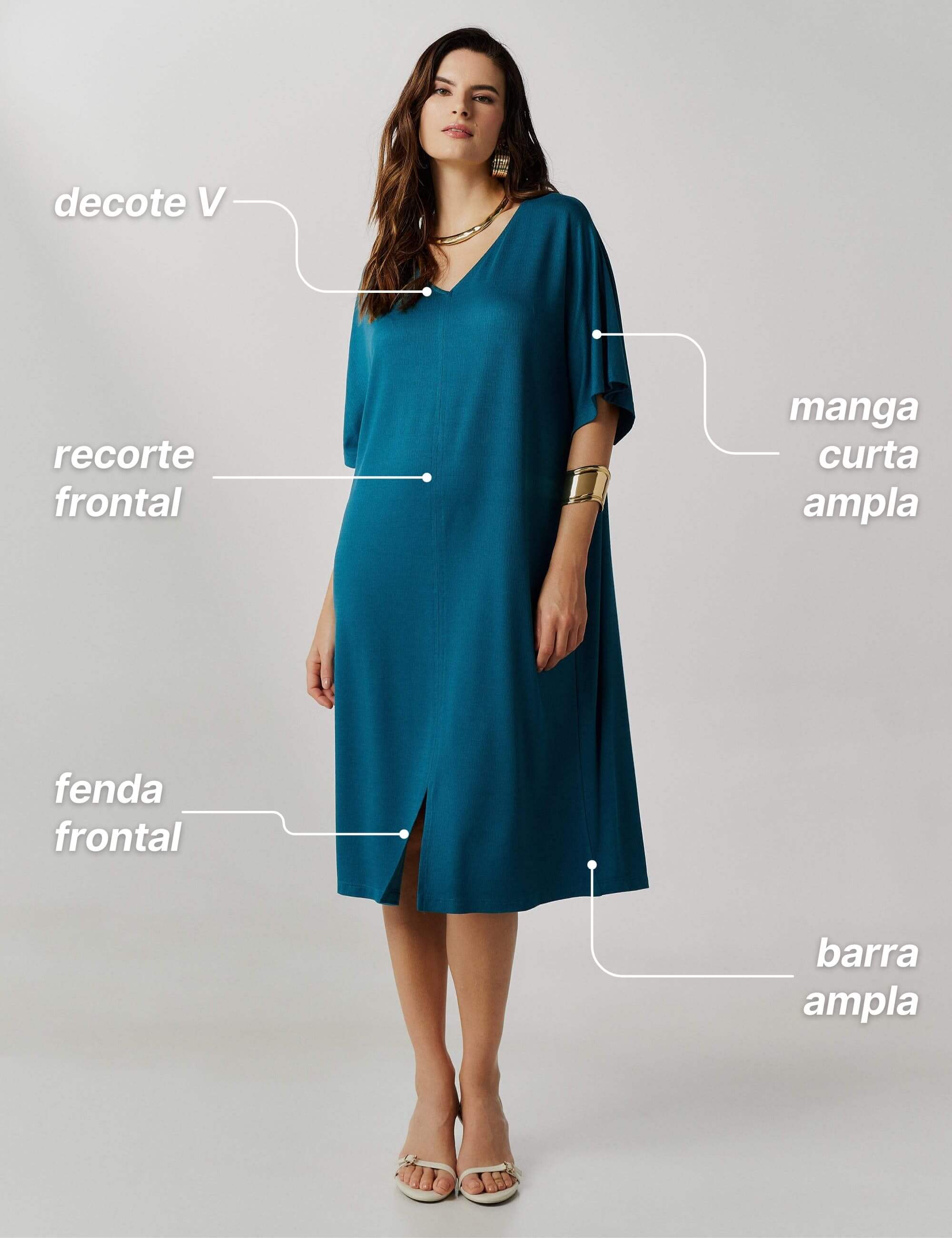 Vestido Vicenza Val Azul Gótico