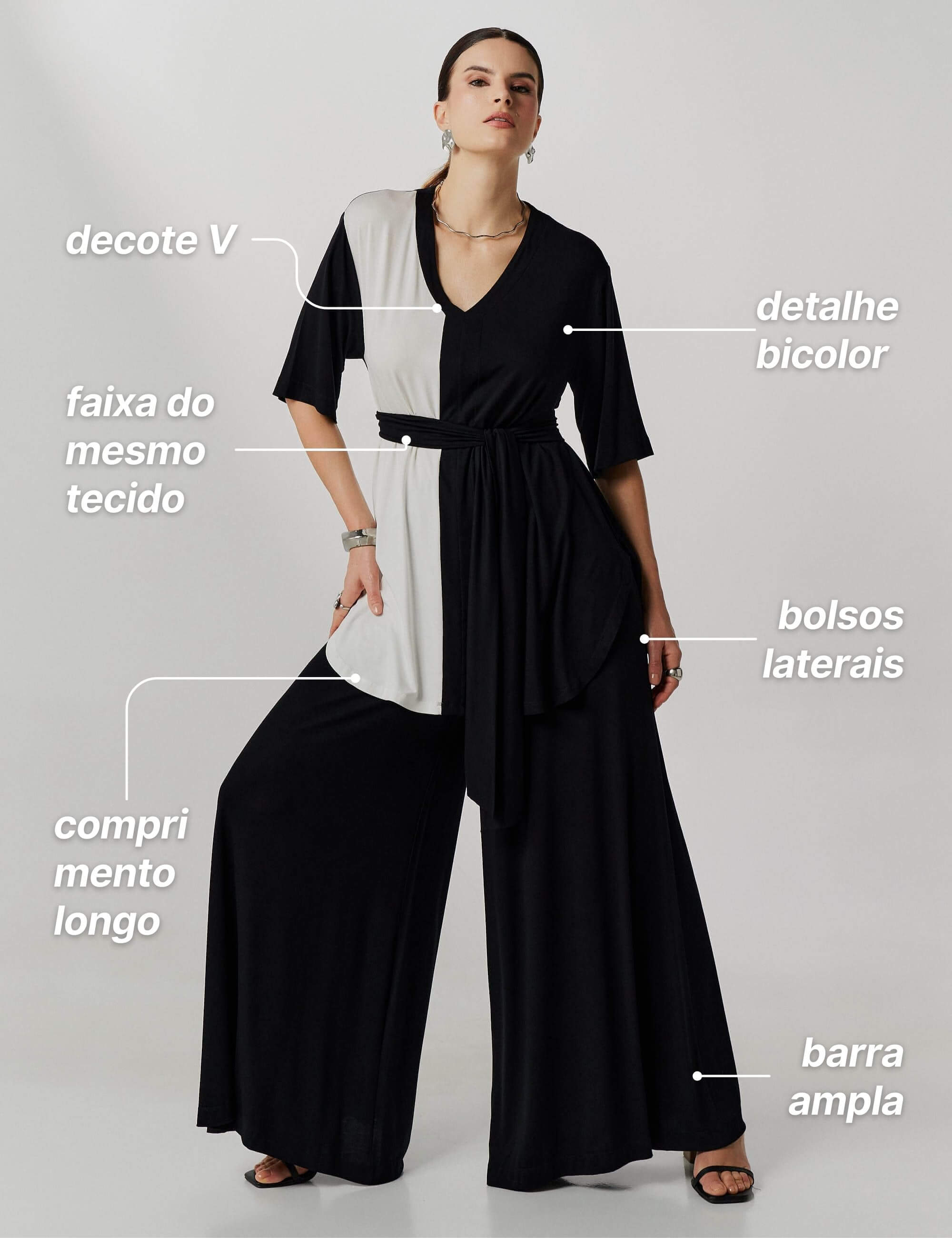 Conjunto Vana Preto/ Off White