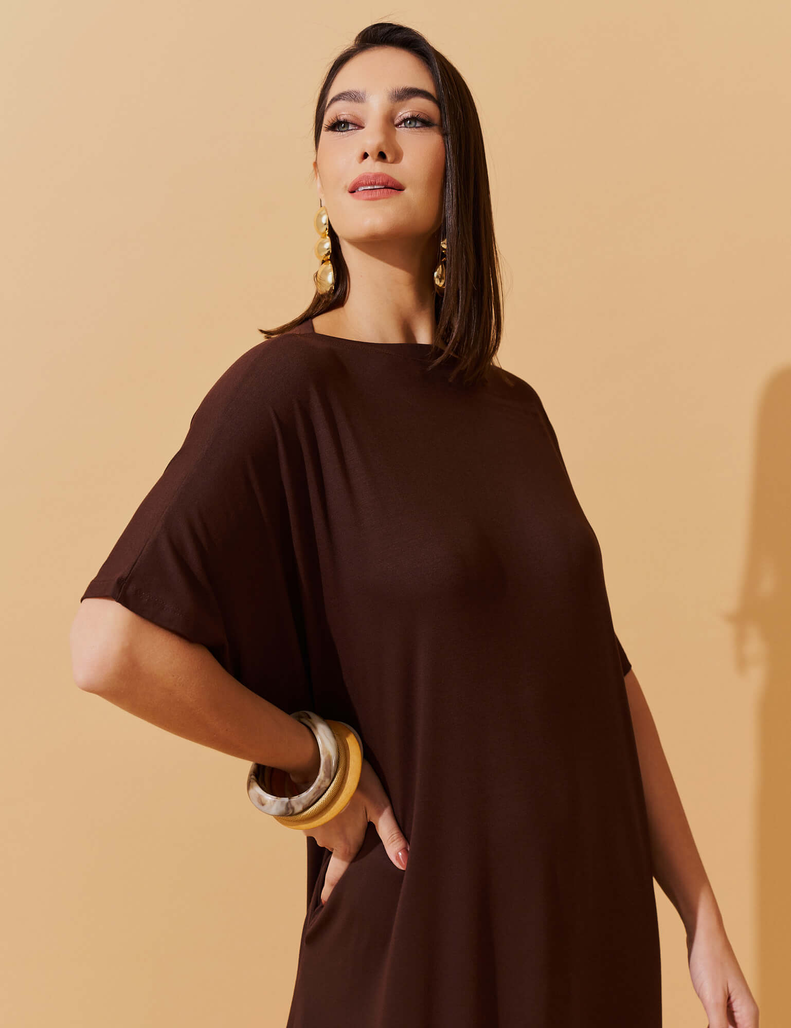 Vestido Vasti Marrom Natureza