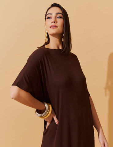 Vestido Vasti Marrom Natureza