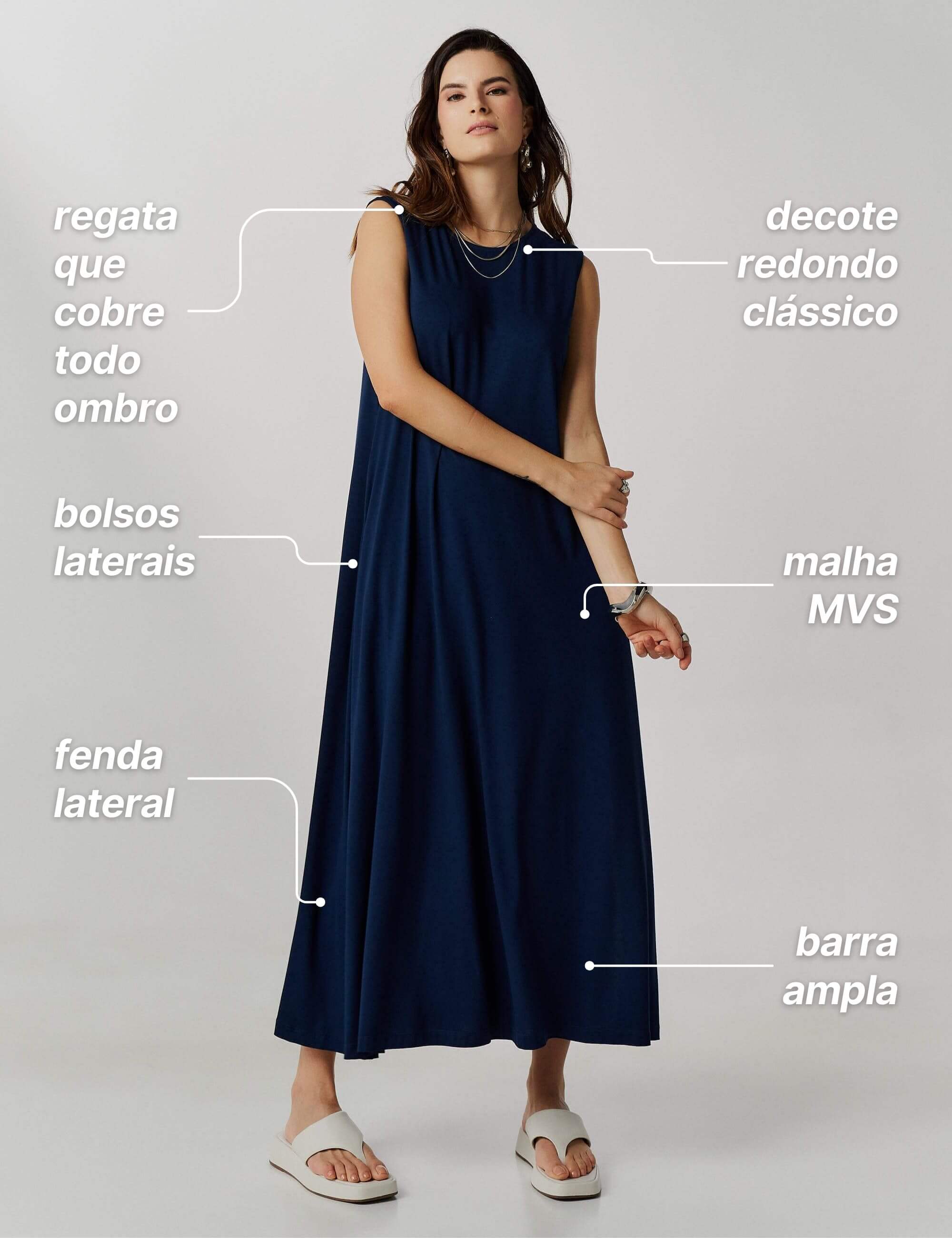 Vestido Valdet Azul Marinho